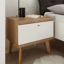 54x50x40 Skandi Nachtkommode mit Klappe - Cablos^Wohnen Outlet