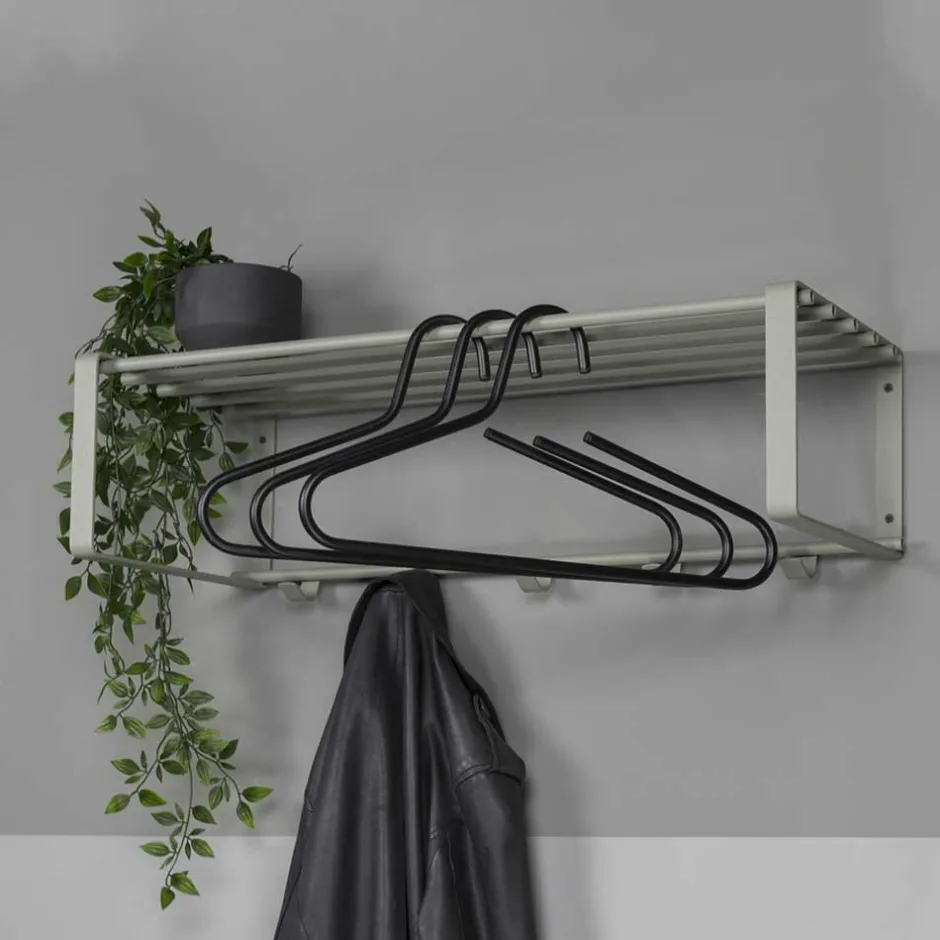 70x19x29 Stahlgarderobe in Graugrün lackiert - Itulian^Wohnen