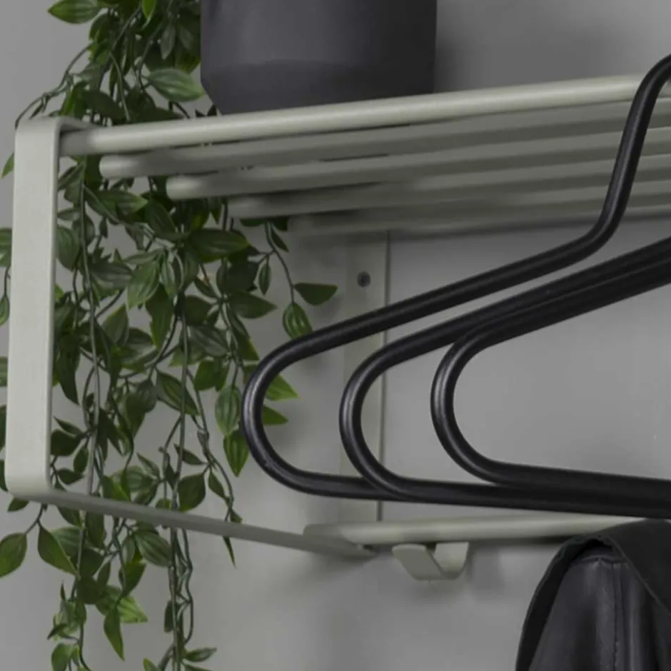 70x19x29 Stahlgarderobe in Graugrün lackiert - Itulian^Wohnen