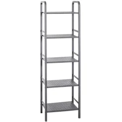 Wohnen 40x137x28 Stahlregal in Grau pulverbeschichtet - Nadiola