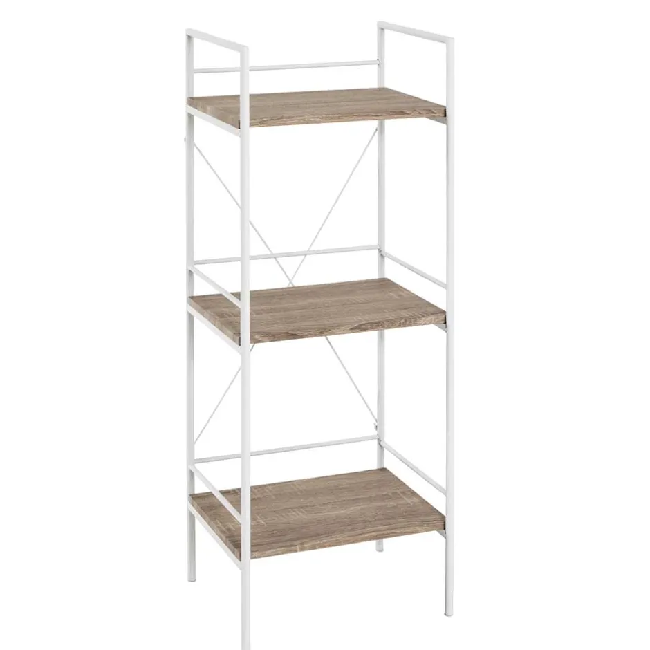 Wohnen 34x96x27 Standregal in Eiche hell & Weiß - Cepters