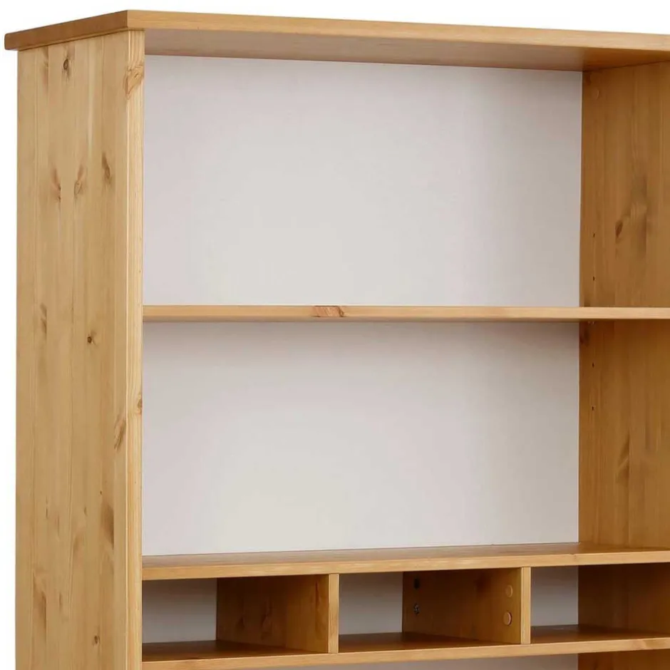 Wohnen 102x188x39 Standregal in Weiß & Honig - Enjes