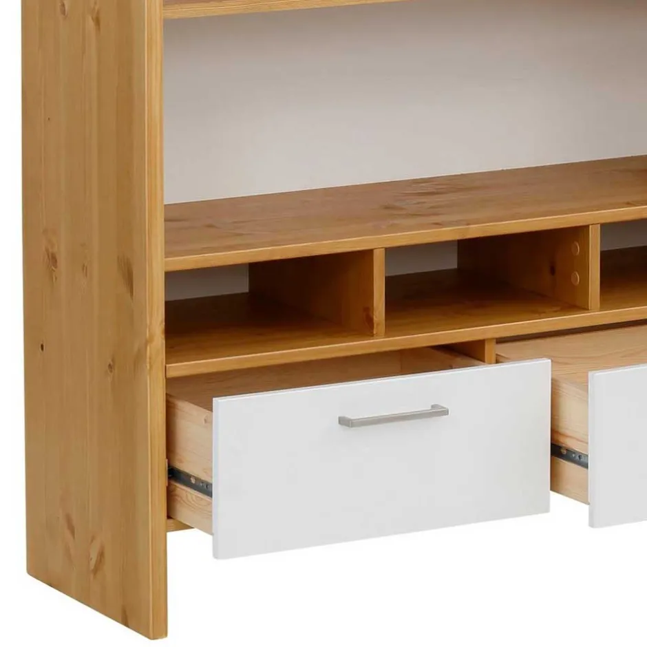 Wohnen 102x188x39 Standregal in Weiß & Honig - Enjes