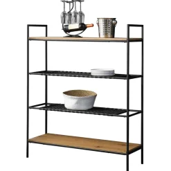 Wohnen 110x129x34 Standregal mit vier Ablagen in Natur - Zavias