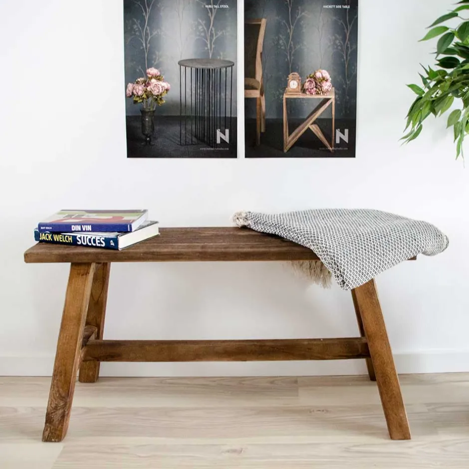 90x45x25 Teakholz Bank naturbelassen - Verdena^Wohnen Discount