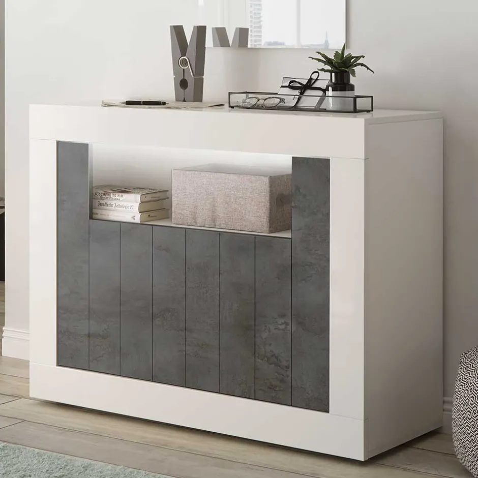 110x86x43 Türen Kommode in Grau Dekor - Voskala^Wohnen Hot