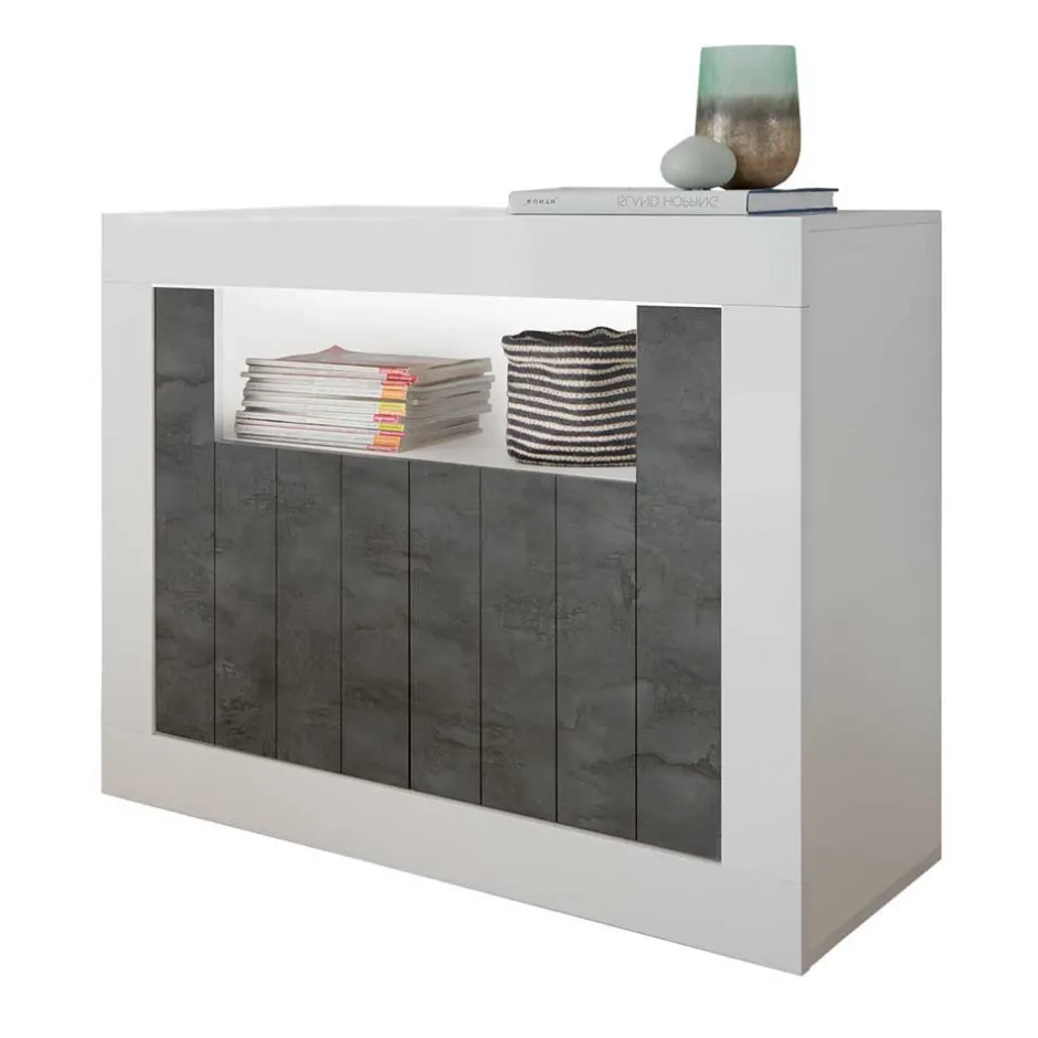 110x86x43 Türen Kommode in Grau Dekor - Voskala^Wohnen Hot