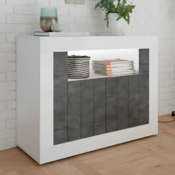 110x86x43 Türen Kommode in Grau Dekor - Voskala^Wohnen Hot