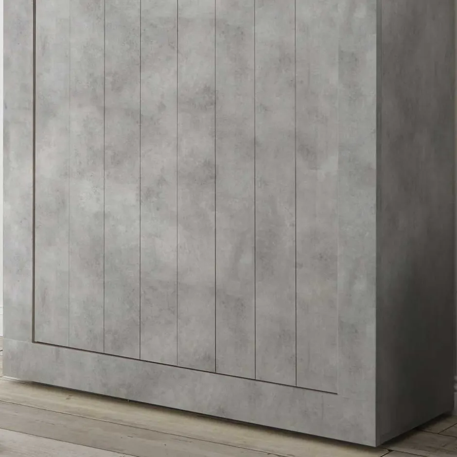 110x144x43 Türen-Highboard in Beton Dekor - Eman^Wohnen Sale