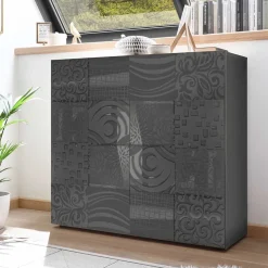 121x111x42 Türen-Kommode in Grau Glanz - Ipatal^Wohnen Hot