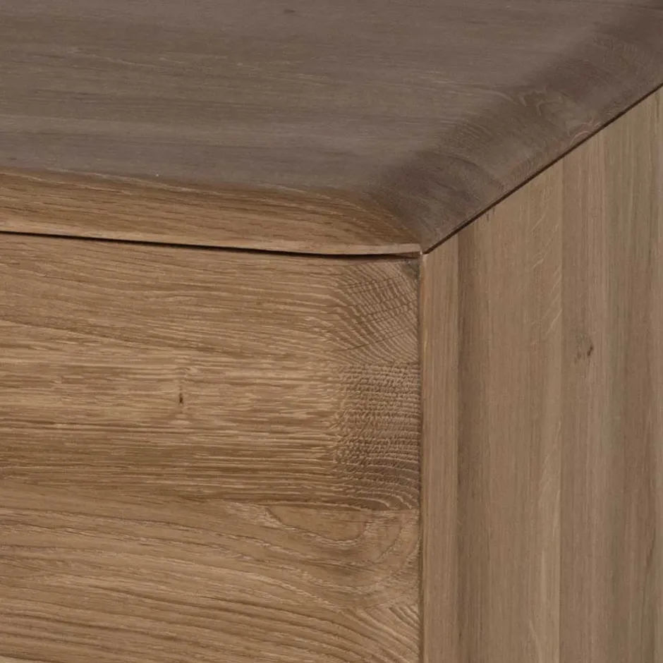 Wohnen 120x75x40 2-türige Kommode aus Eiche geschliffen - Bakaras