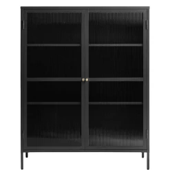 110x140x40 2-türige Metallvitrine in Schwarz - Gulliver^Wohnen Sale