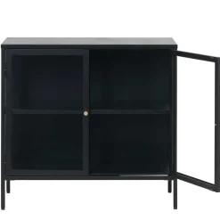 Wohnen 90x85x40 2-türiger Schrank aus Glas & Metall - Butoaie