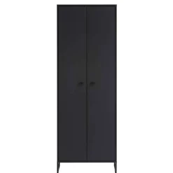 60x170x33 2-türiger Schuhschrank in Schwarz - Anderian^Wohnen Best