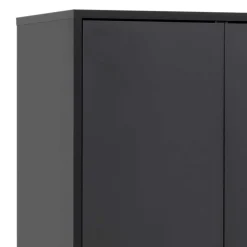 60x170x33 2-türiger Schuhschrank in Schwarz - Anderian^Wohnen Best