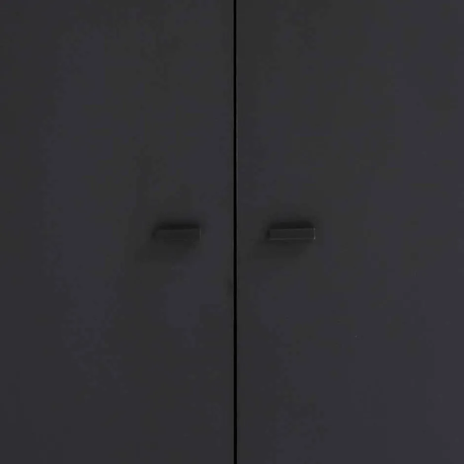 60x170x33 2-türiger Schuhschrank in Schwarz - Anderian^Wohnen Best