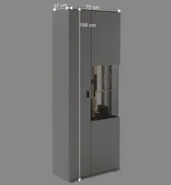 Wohnen 75x199x37 2-türiger Wohnzimmerschrank modern - Apulco