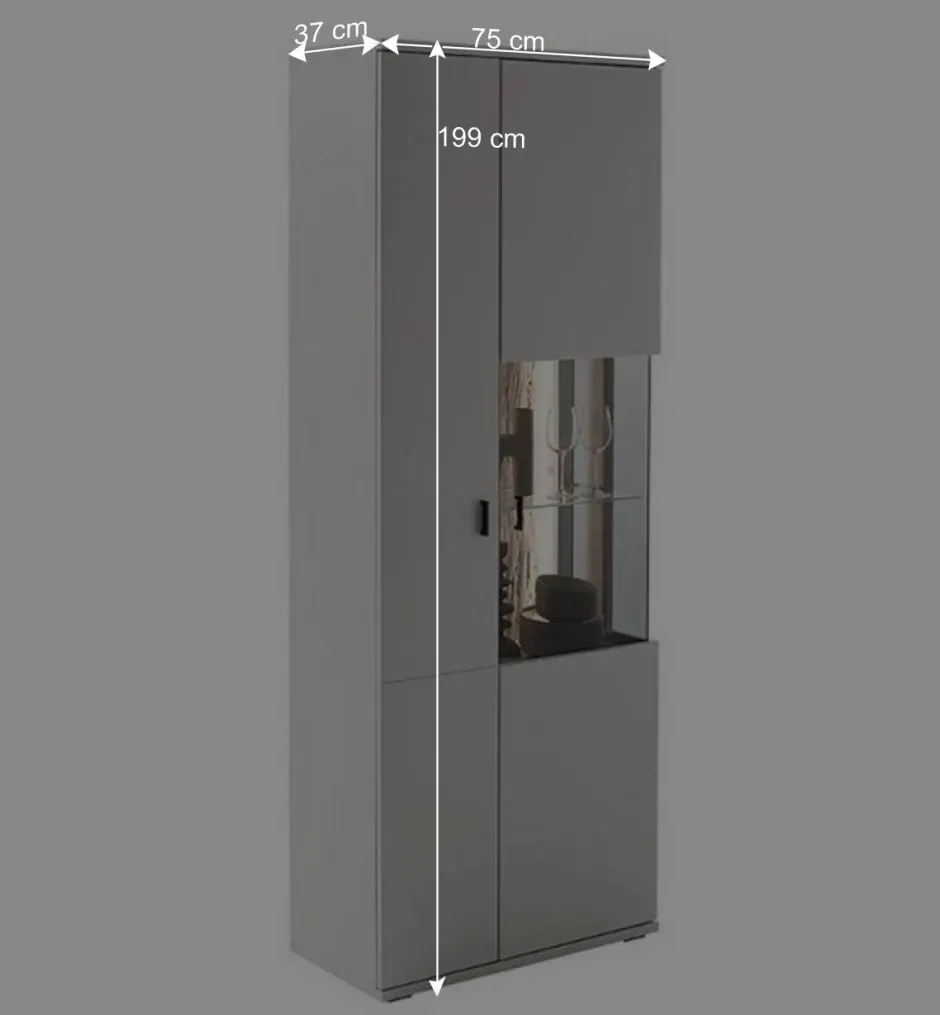 Wohnen 75x199x37 2-türiger Wohnzimmerschrank modern - Apulco