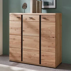 Wohnen 123x121x42 3-türiges Highboard teilmassiv - Latenda