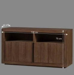 138x75x50 TV Kommode aus Teak Massivholz - Myons^Wohnen