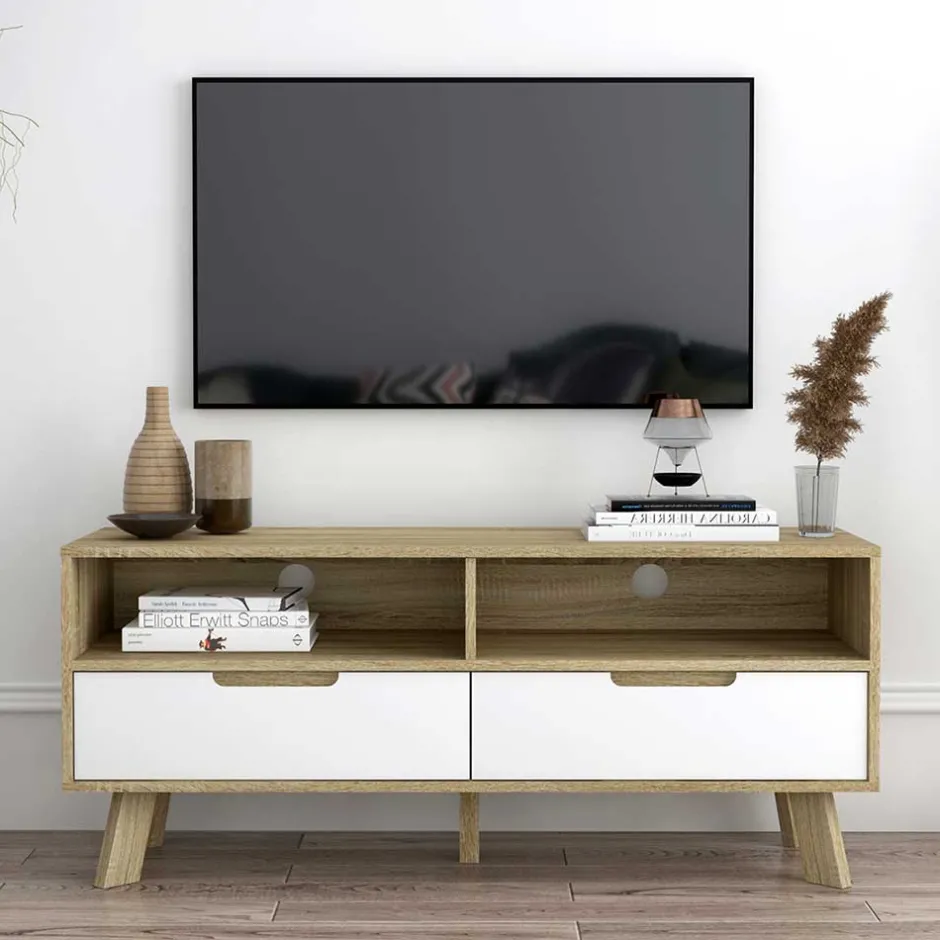 Wohnen 140x52x40 TV Kommode im Skandi Design - Justa