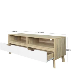 Wohnen 140x52x40 TV Kommode im Skandi Design - Justa