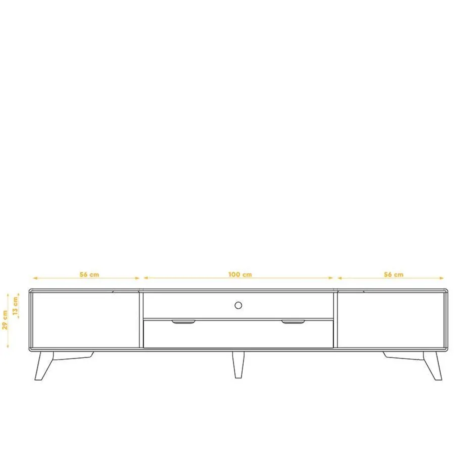 Wohnen 220x48x40 TV Kommode in Weiß & Wildeiche - Diesta