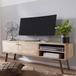145x47x35 TV Lowboard aus Mango Massivholz - Geyco^Wohnen Discount