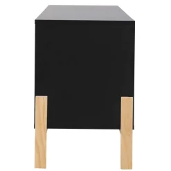 Wohnen 140x52x35 TV Lowboard in Schwarz & Pinie Natur - Estrevin