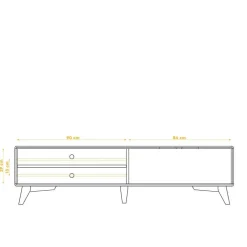 Wohnen 180x48x40 TV Möbel in Wildeiche & Weiß - Diesta