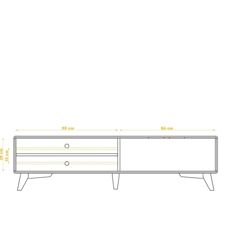 Wohnen 180x48x40 TV Möbel in Wildeiche & Weiß - Diesta