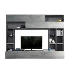 Wohnen 277x209x40 TV Mediawand in Grau zweifarbig - Mitalona