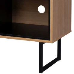 140x76x40 TV Phonoschrank in Eiche & Schwarz - Brausca^Wohnen Outlet