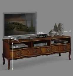169x60x37 TV Phonotisch mit Barock Design - Motiz^Wohnen