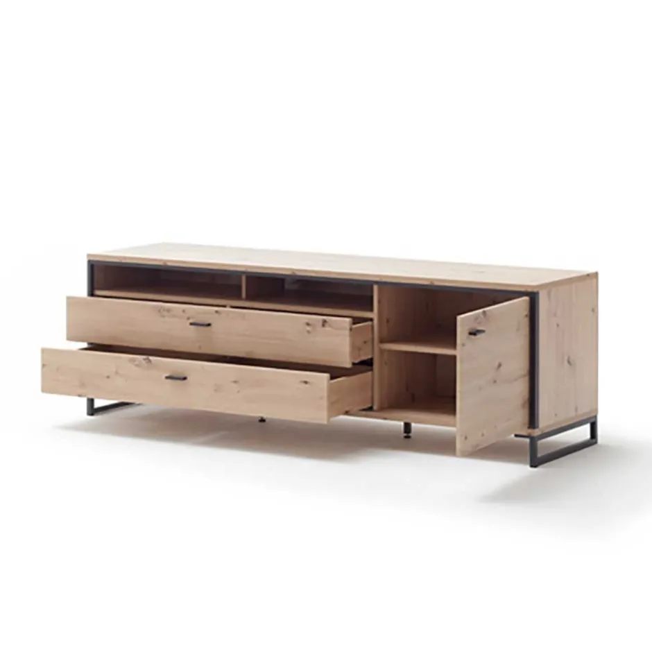 Wohnen 183x60x50 TV Unterschrank in Eiche Holzoptik - Nikdus