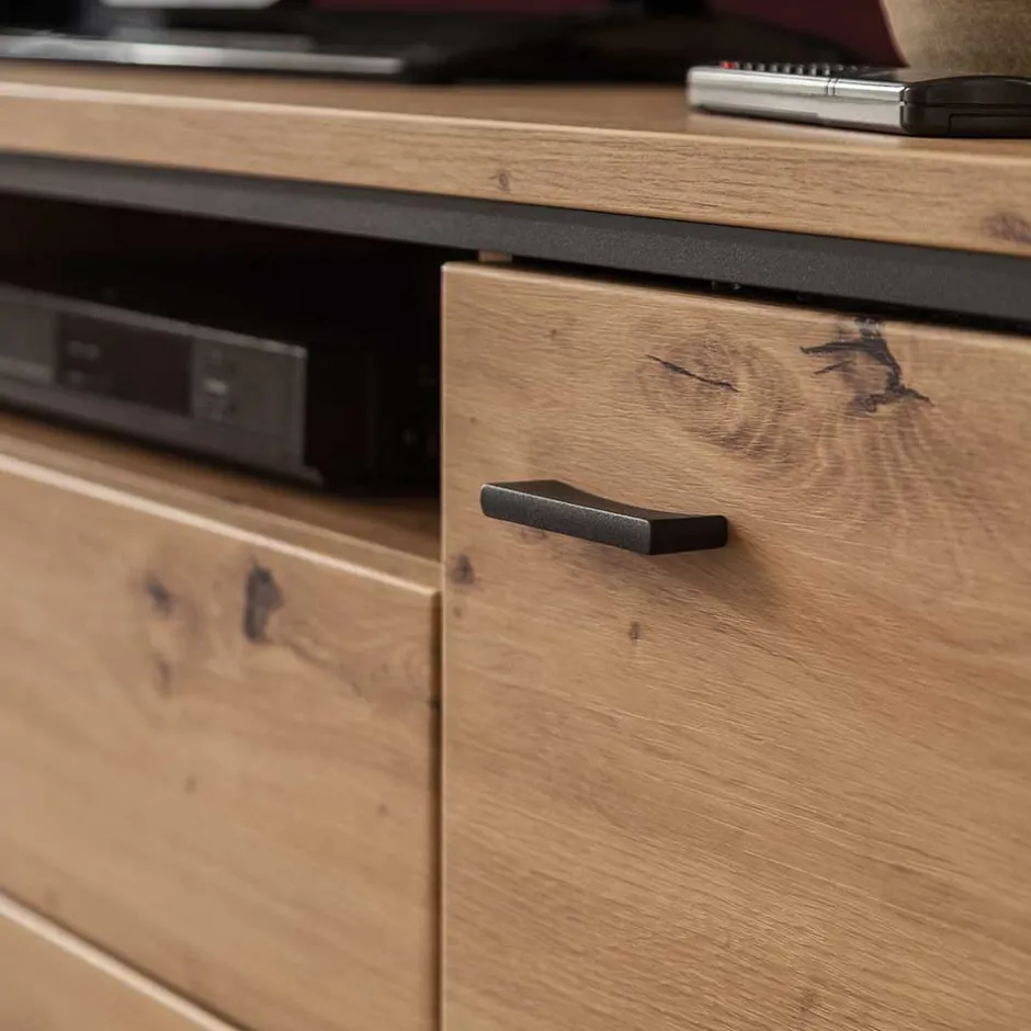 Wohnen 183x60x50 TV Unterschrank in Eiche Holzoptik - Nikdus