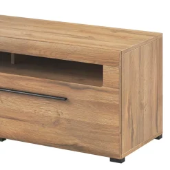 140x52x50 TV Unterschrank in Eiche Optik mit Schwarz - Aberdeen^Wohnen Hot