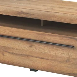 140x52x50 TV Unterschrank in Eiche Optik mit Schwarz - Aberdeen^Wohnen Hot