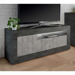 138x56x43 TV Unterschrank in Grau zweifarbig - Dionassa^Wohnen
