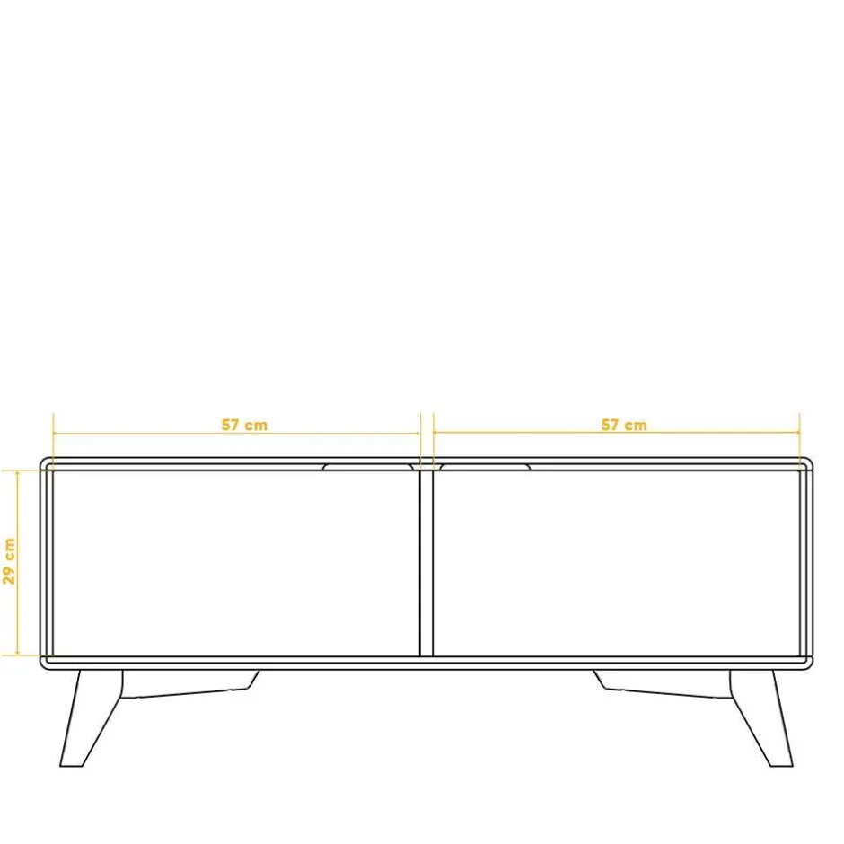 Wohnen 120x48x40 TV Unterschrank mit zwei Türen - Junola