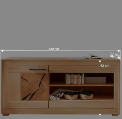 Wohnen 130x62x46 TV-Board aus Kernbuche Massivholz - Sarosca