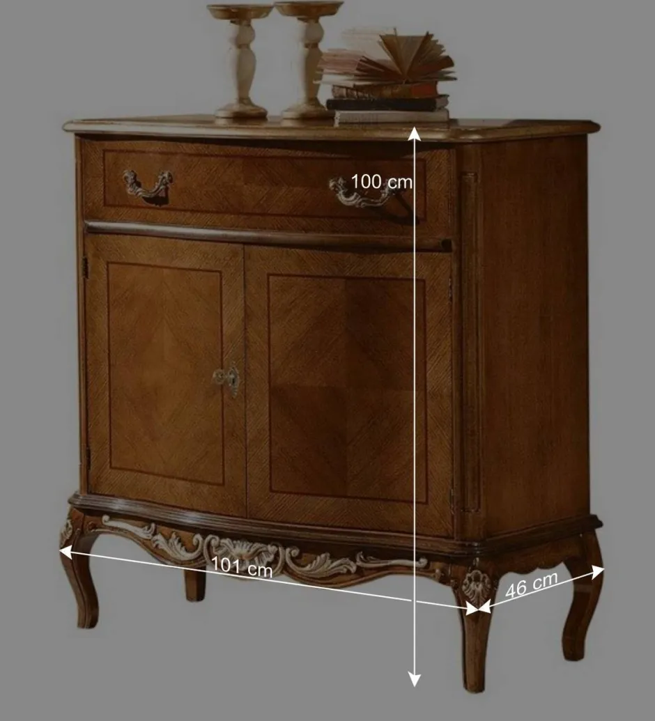 Wohnen 101x100x46 Vertiko im Italienischen Stil - Aciara