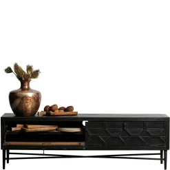 Wohnen 160x50x45 Vintage Design Lowboard in Schwarz - Illestra