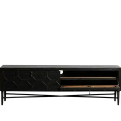 Wohnen 160x50x45 Vintage Design Lowboard in Schwarz - Illestra