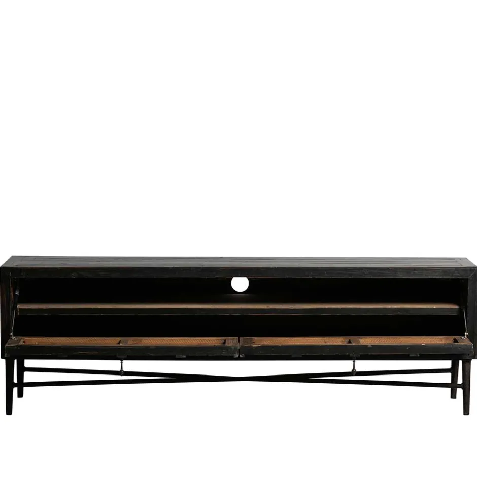 Wohnen 160x50x45 Vintage Design Lowboard in Schwarz - Illestra