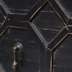 Wohnen 160x50x45 Vintage Design Lowboard in Schwarz - Illestra