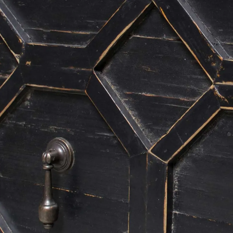 Wohnen 160x50x45 Vintage Design Lowboard in Schwarz - Illestra