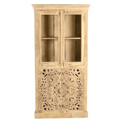 90x180x45 Vintage Holzvitrine mit Schnitzerei - Runiasa^Wohnen Best