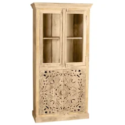 90x180x45 Vintage Holzvitrine mit Schnitzerei - Runiasa^Wohnen Best