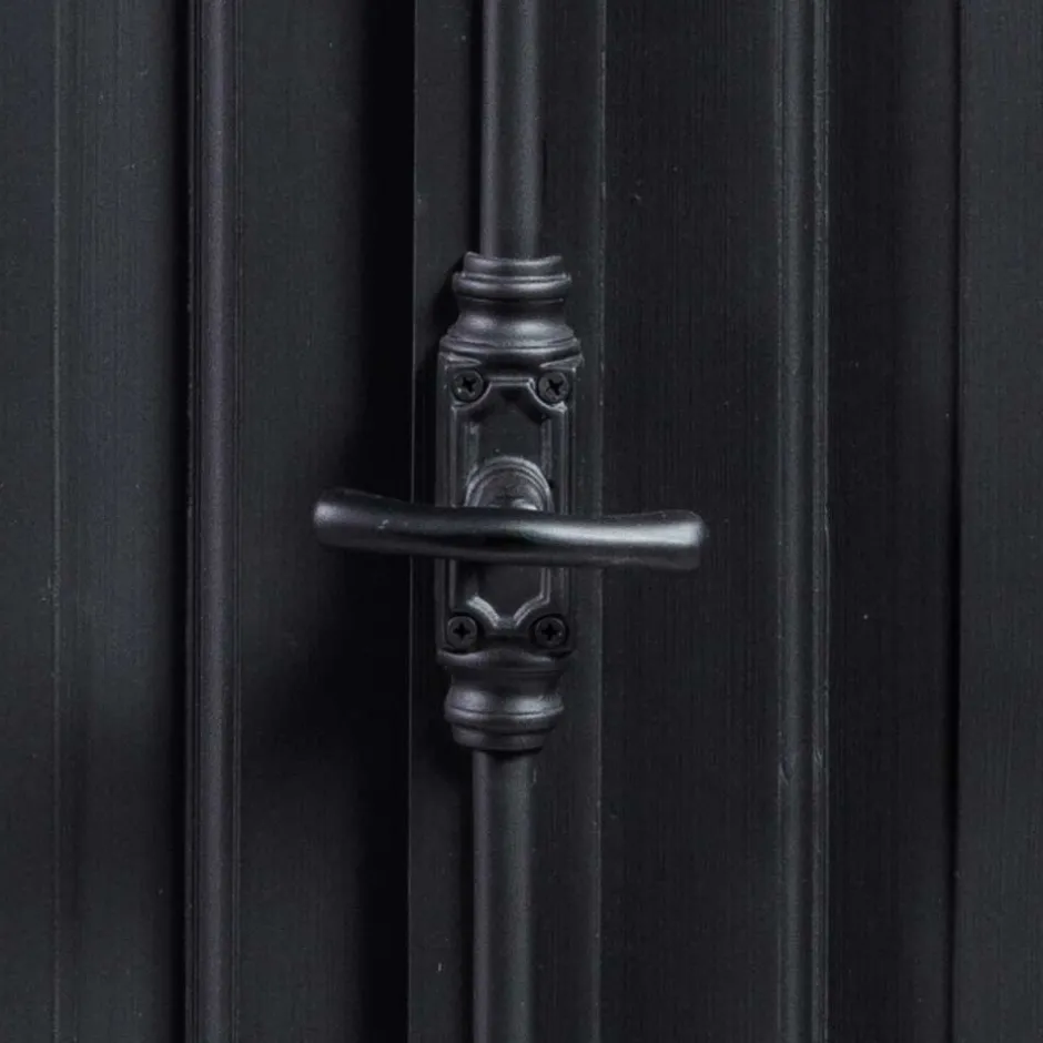 100x141x51 Vintage Vertiko in Schwarz & Teakfarben - Niovan^Wohnen